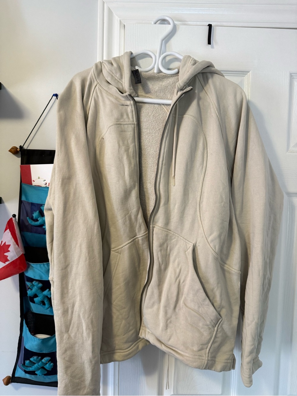 Men's Hooded Zip Sweater - Cream - LuluLemon SLNSH